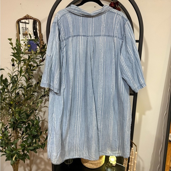 giving kale Blue Striped Women's Dress 100% cotton - Picture 6 of 6